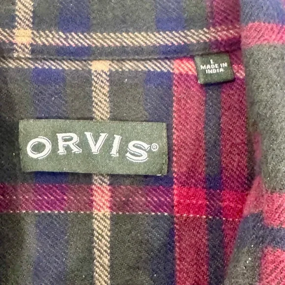 Orvis Men's Plaid Shirt - Green and Pink - Picture 3 of 3